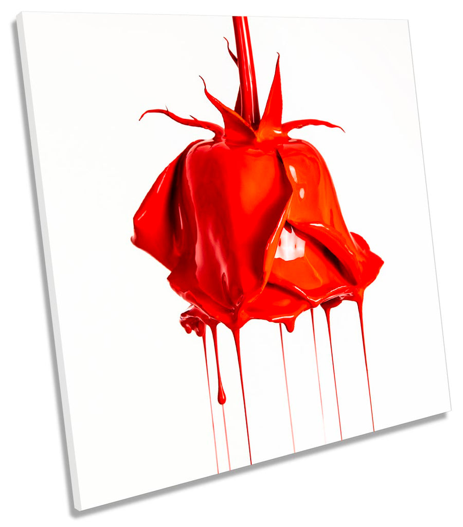 Rose Flower Paint Drip Red