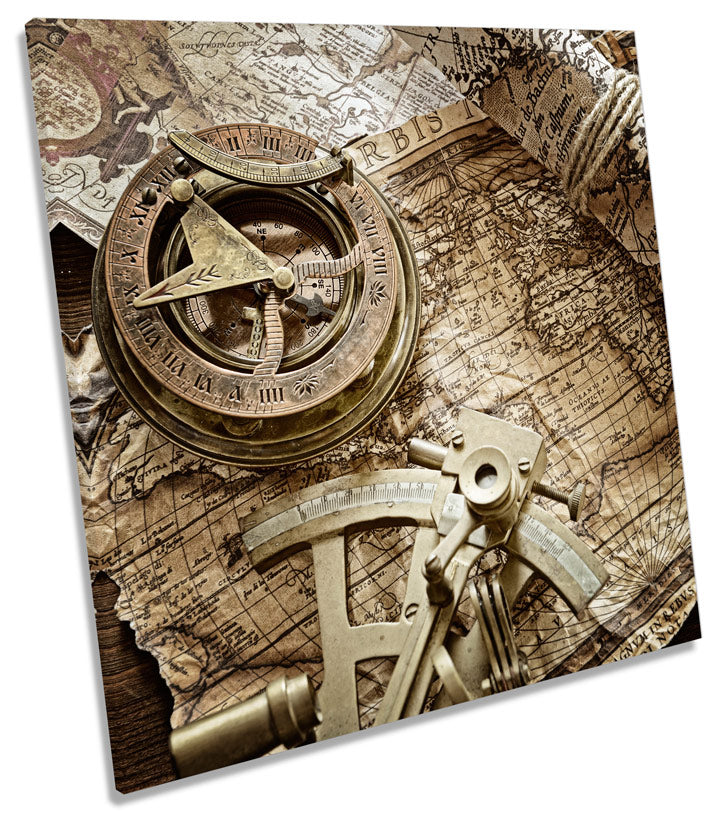 Vintage Compass Navigation Map