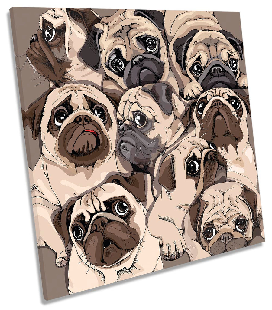 Pug Dogs Modern Cute  Beige