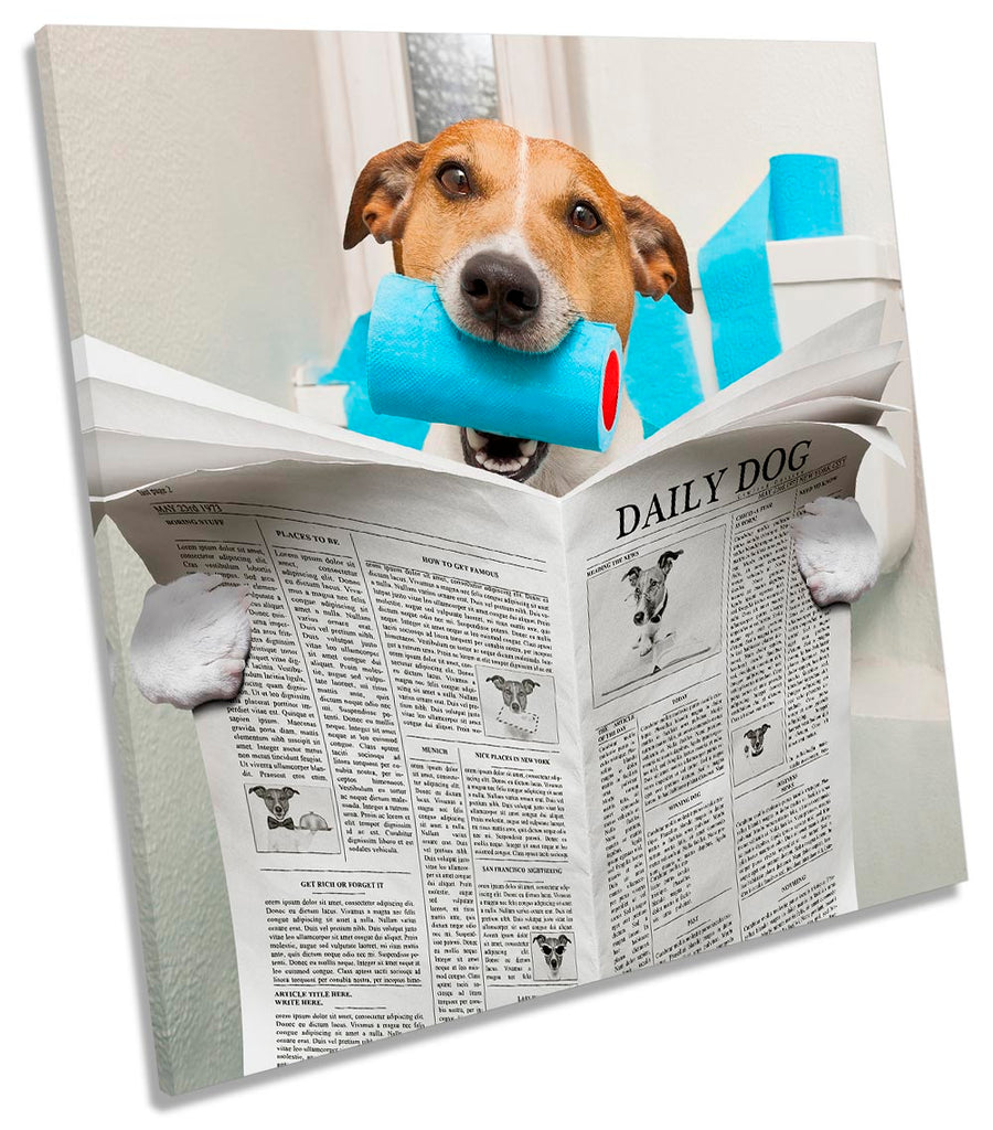 Jack Russell Dog Newspaper Blue