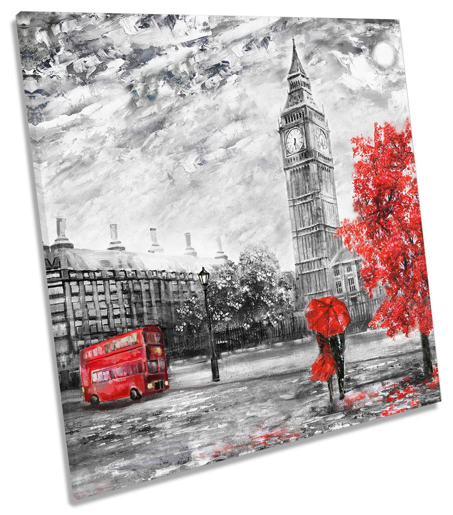 London Bus Big Ben Floral Red