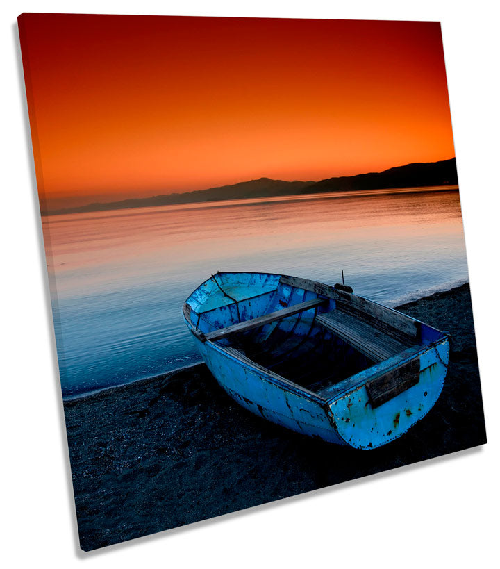 Sunset Beach Boat Seascape