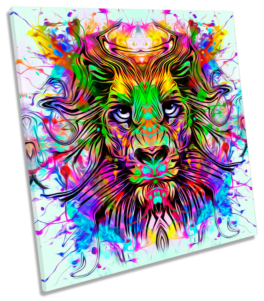 Lion Face Urban Explosion Multi-Coloured