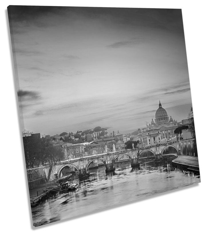 St Peters Cathedral Rome Sunset Italy B&W