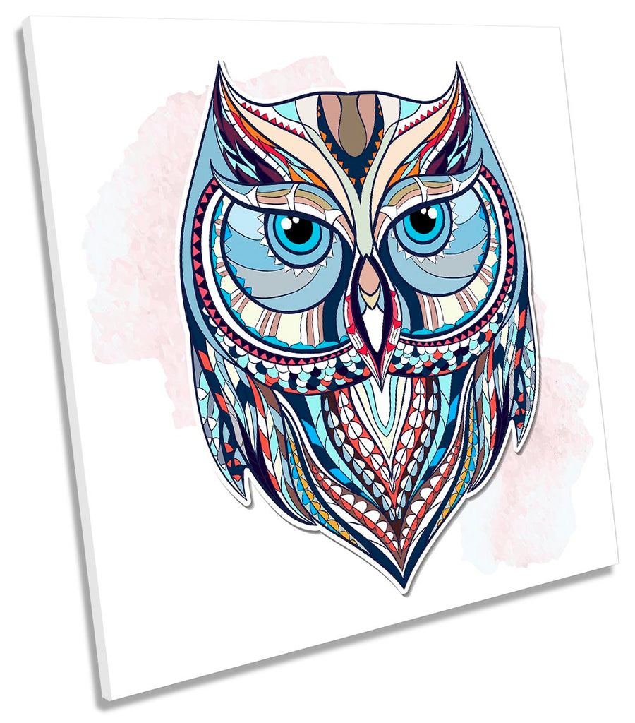 Owl Face Geometric Multi-Coloured