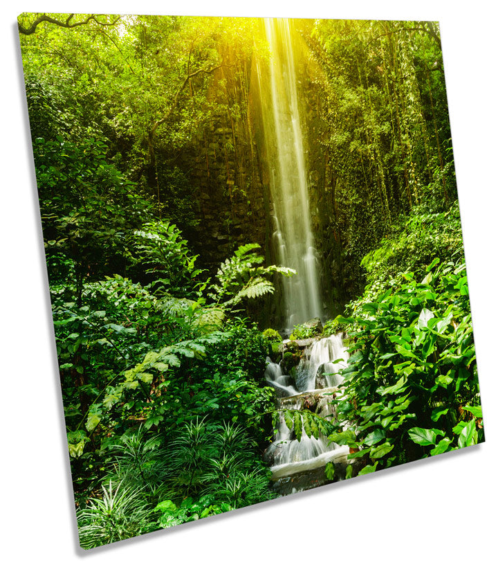 Tropical Sunset Landscape Waterfall