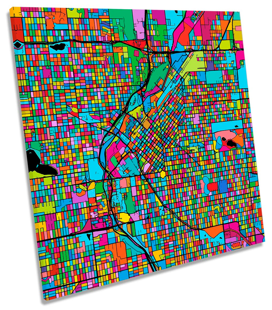 Denver City Modern Map Orange