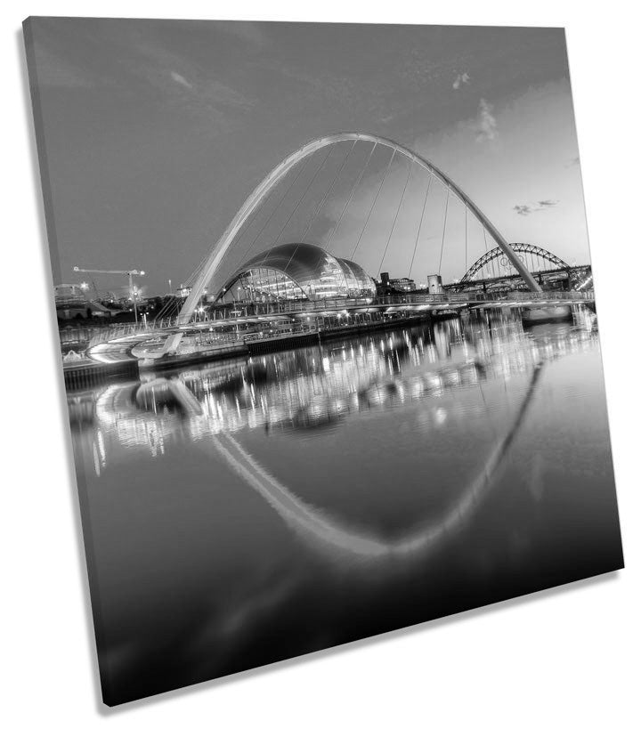 Newcastle River Tyne Bridges Sunset B&W