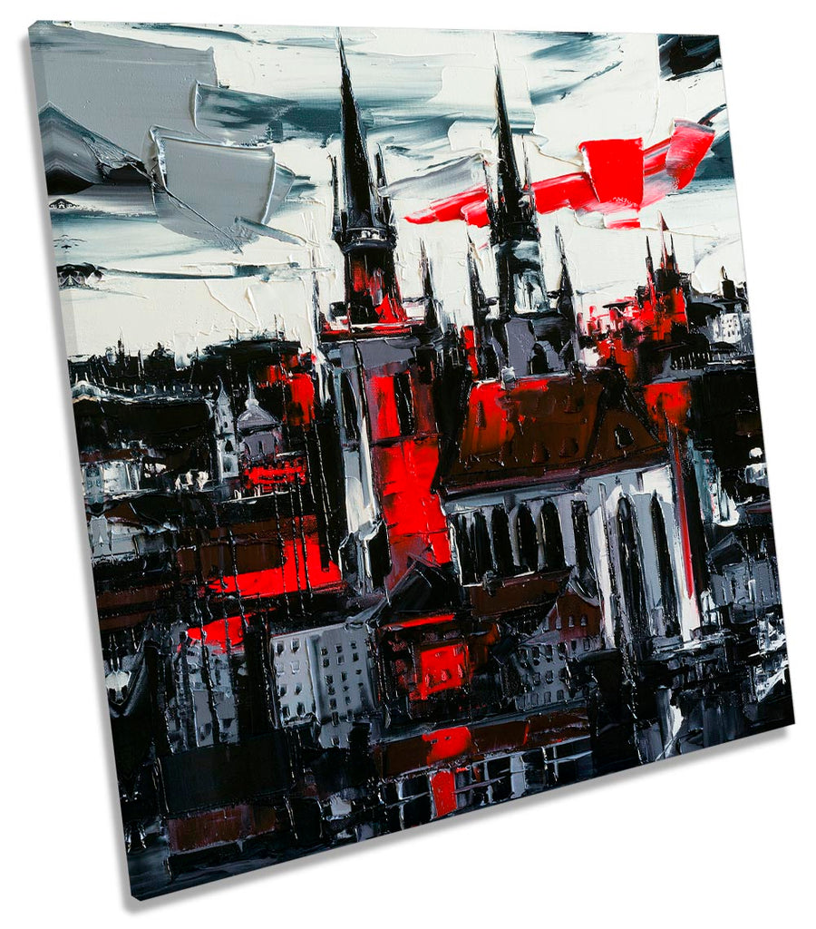 Prague Old Town Skyline Red