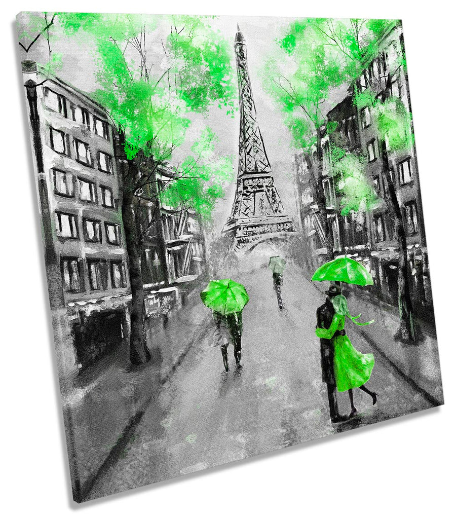 Eiffel Tower Paris Floral Green