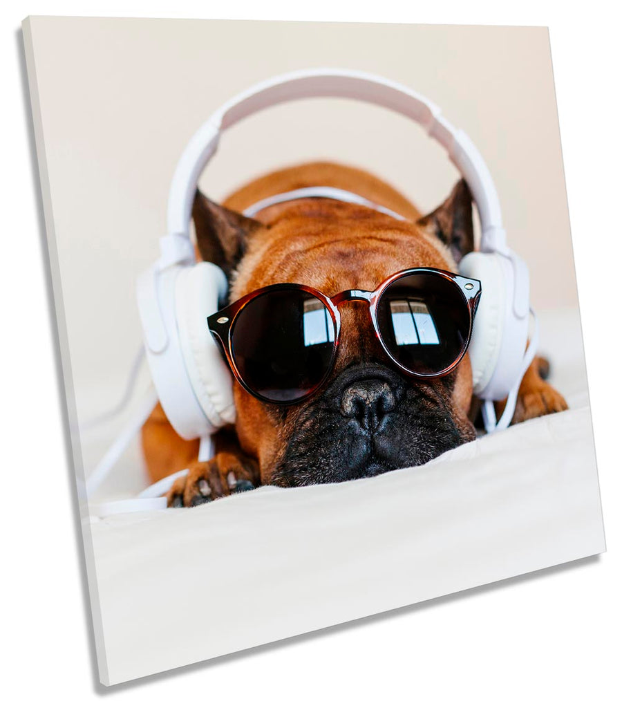 French Bulldog Headphones Grey