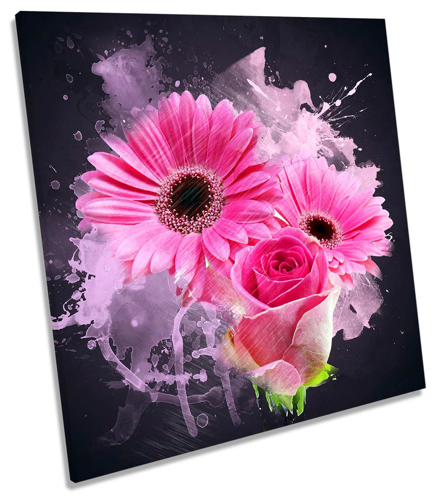 Grunge Gerbera Daisy Flowers Pink