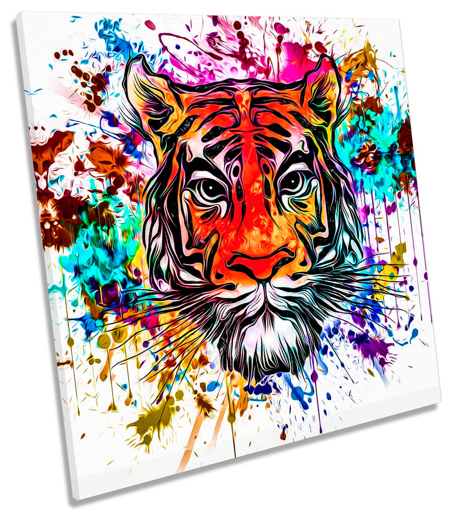 Tiger Face Graffiti Explosion Multi-Coloured