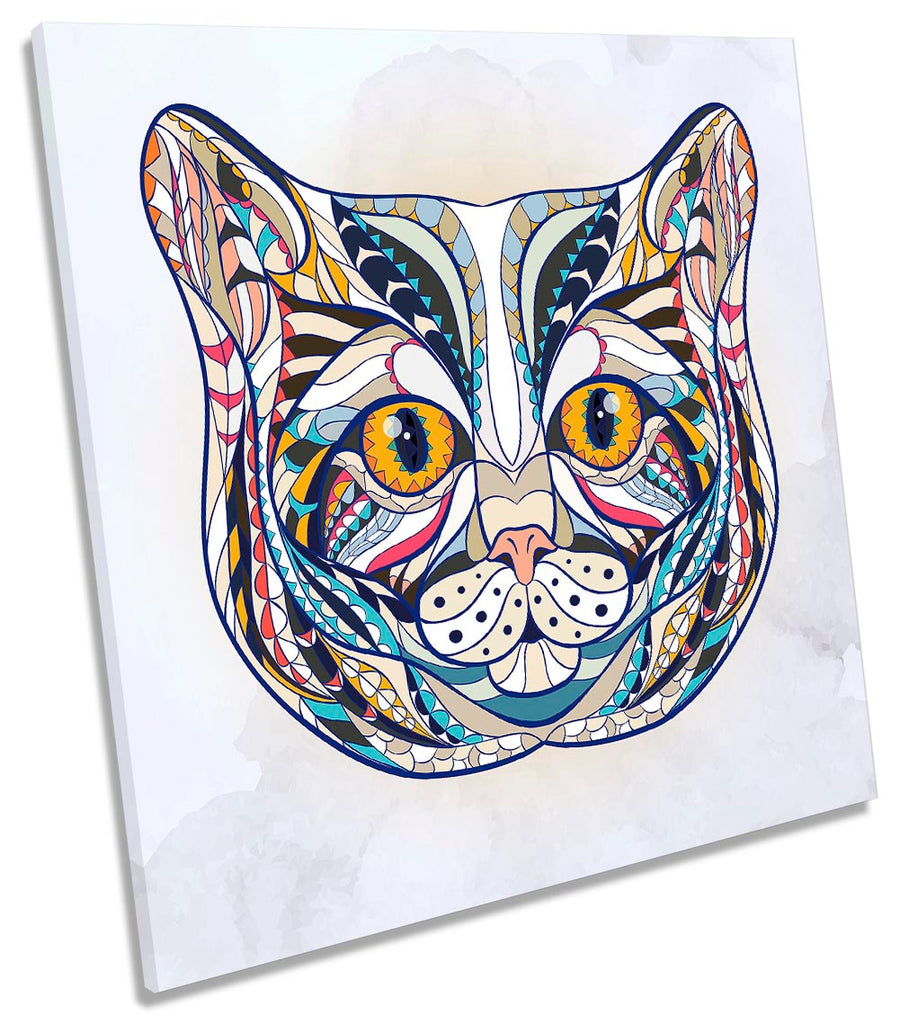 Cat Face Eyes Geometric Multi-Coloured