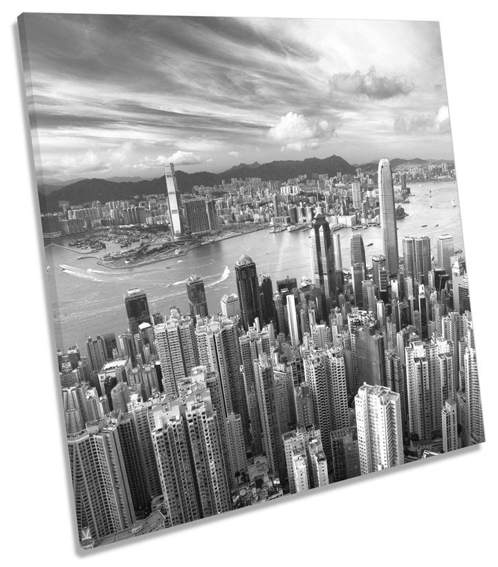 Hong Kong City Skyline B&W