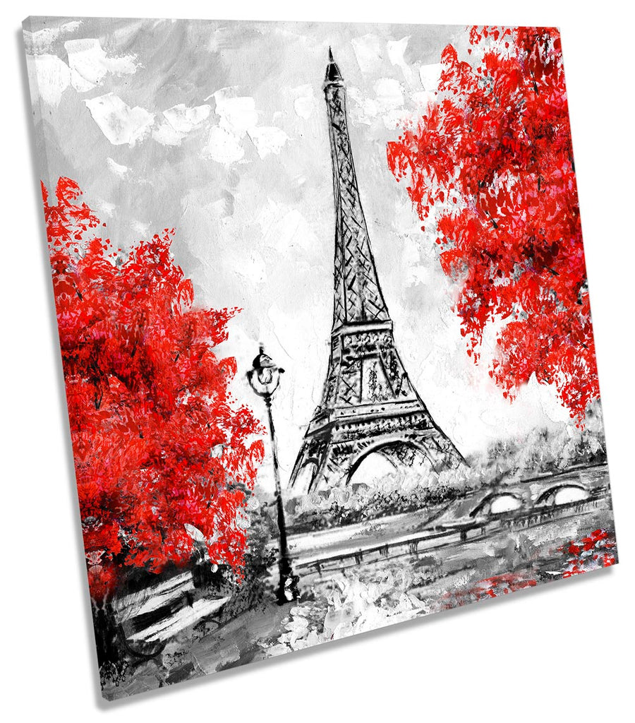 Eiffel Tower Blossom Floral Red