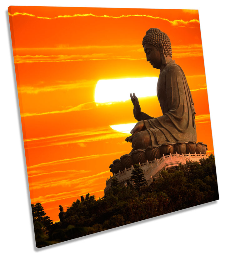 Buddha Statue Sunset