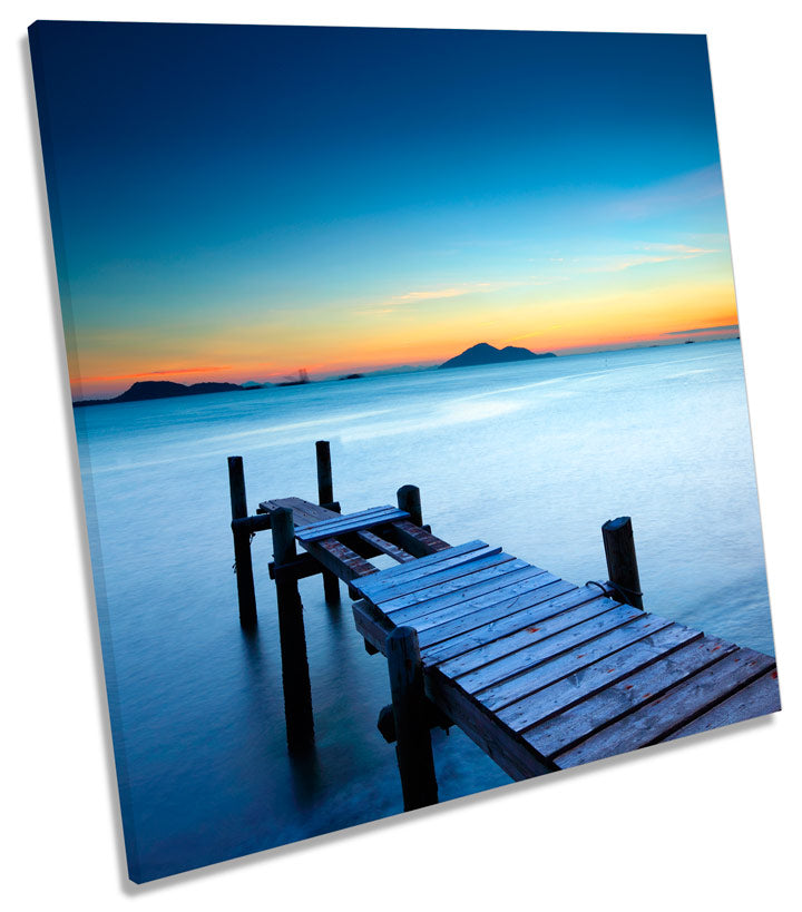 Sunset Jetty Pier Seascape Lake