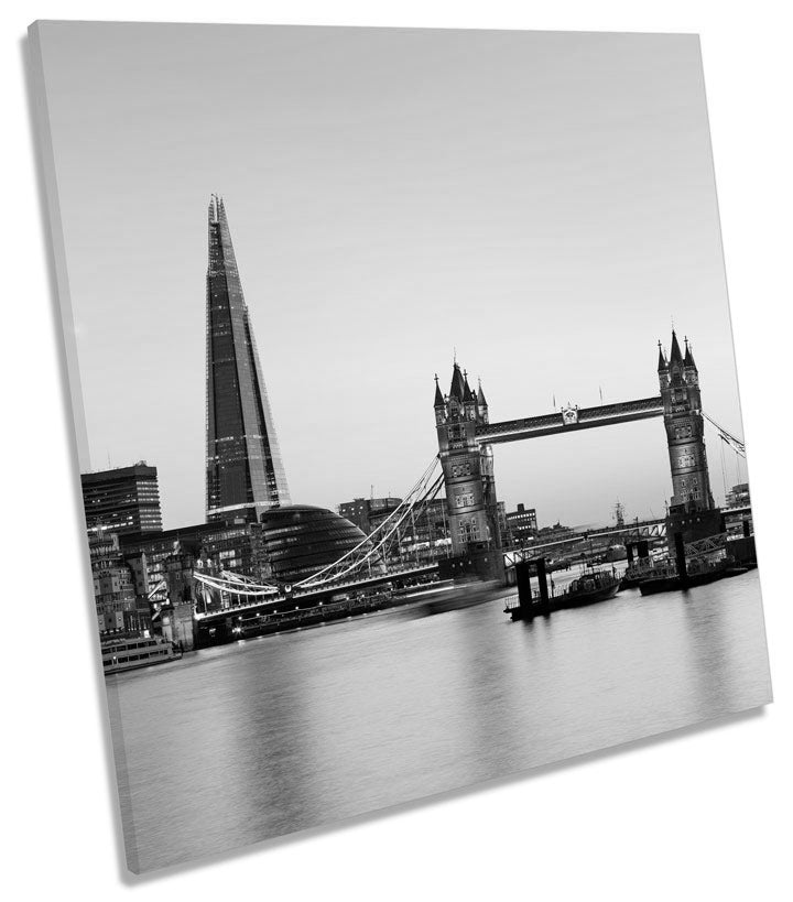 Tower Bridge London Shard Building B&W