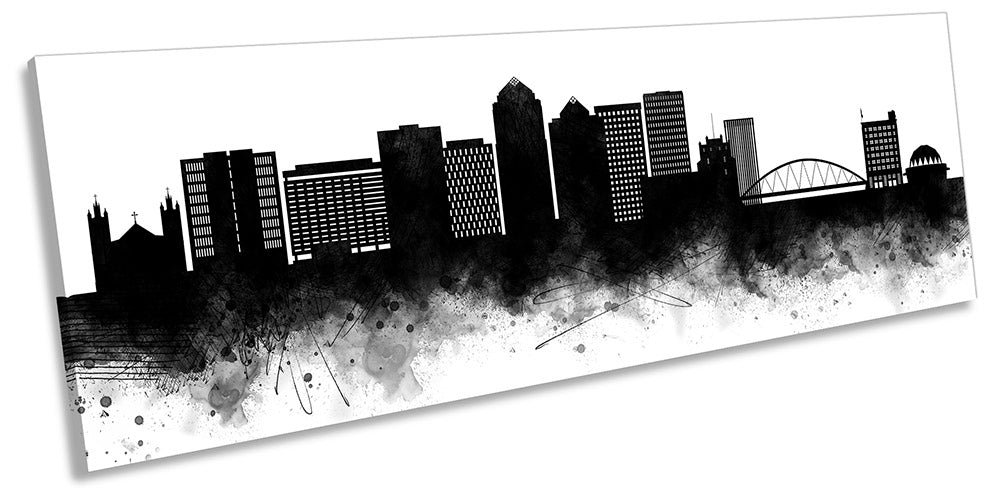 Albuquerque Abstract City Skyline Black