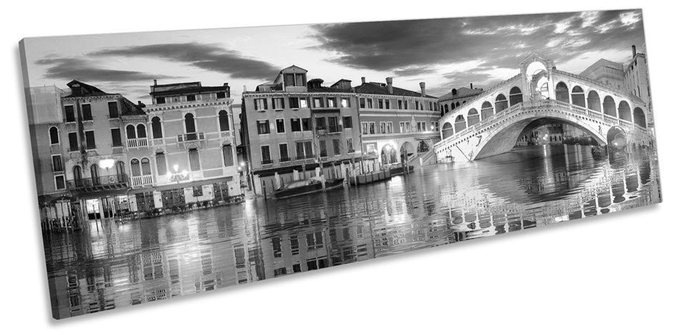 Venice Rialto Bridge Italy B&W