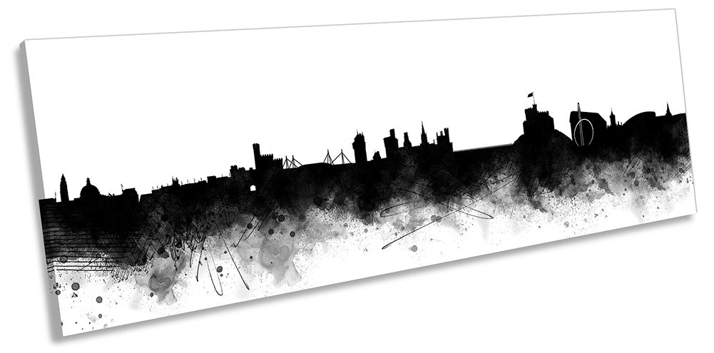 Cardiff Abstract City Skyline Black