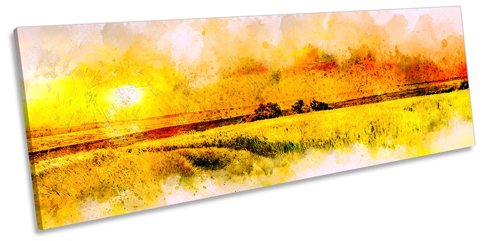 Meadow Landscape Sunset Yellow