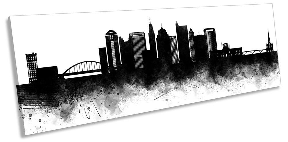 Columbus Abstract City Skyline Black