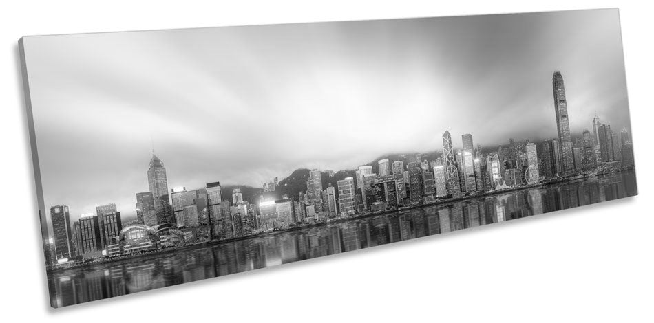 Hong Kong Island Skyline City B&W