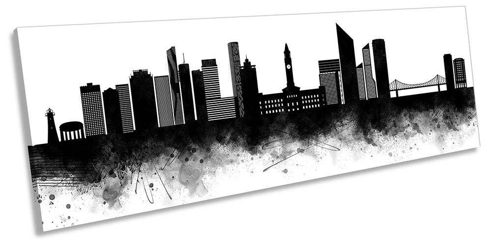 Brisbane Abstract City Skyline Black