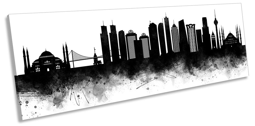 Istanbul Abstract City Skyline Black