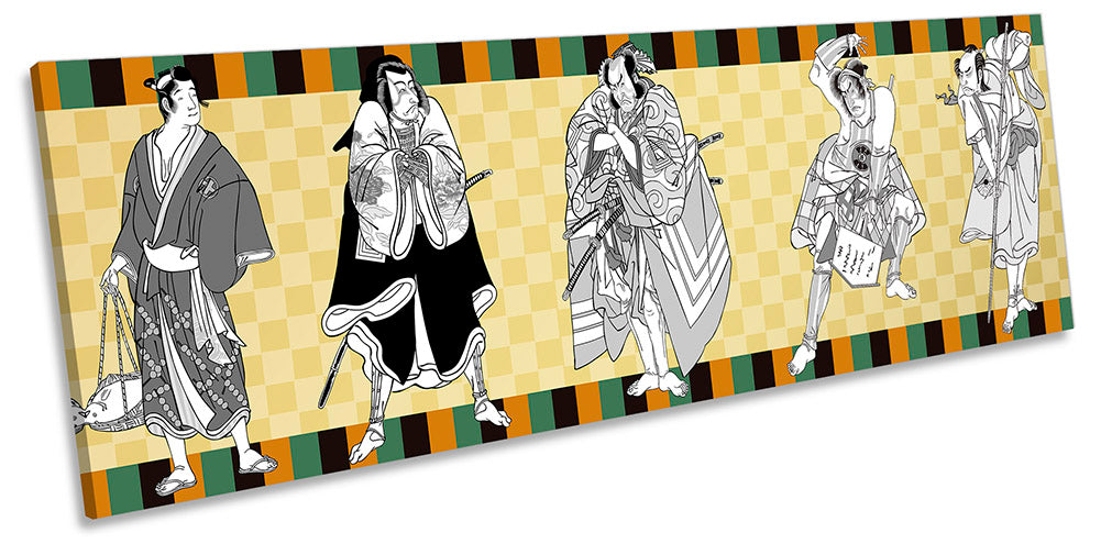 Kabuki Actors Samurai Multi-Coloured