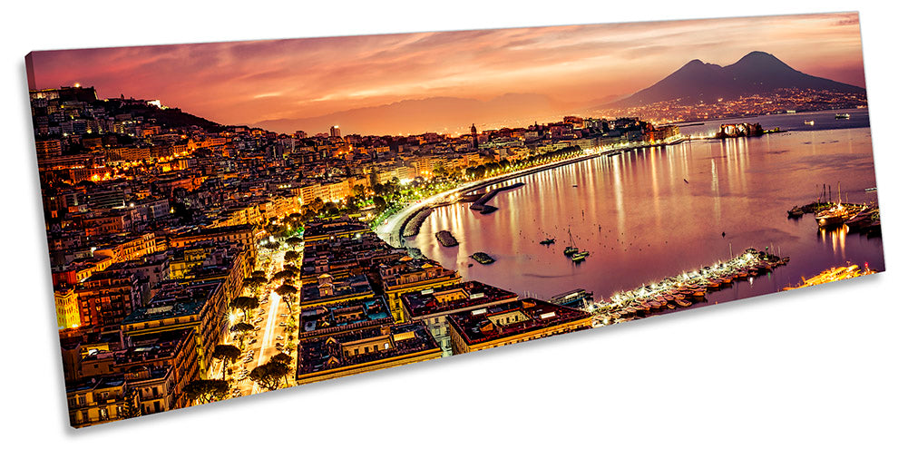 Naples City Skyline Italy Orange