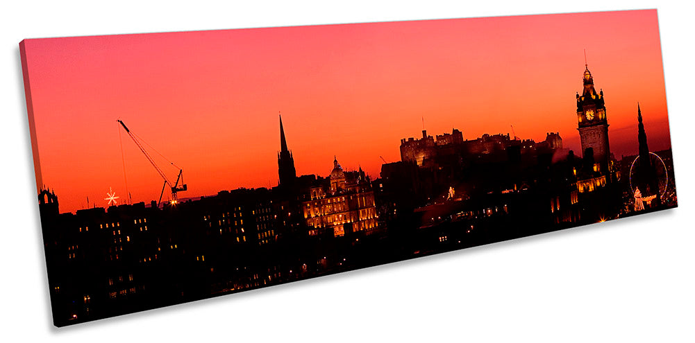 Edinburgh Skyline Red Sunset