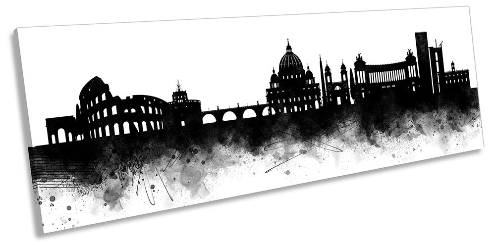 Rome Abstract City Skyline Black