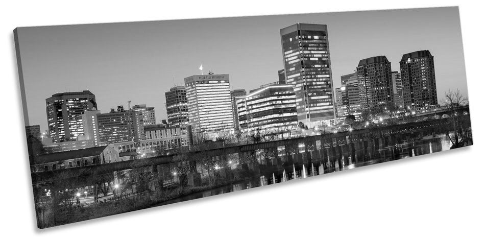 Richmond City Virginia Skyline B&W