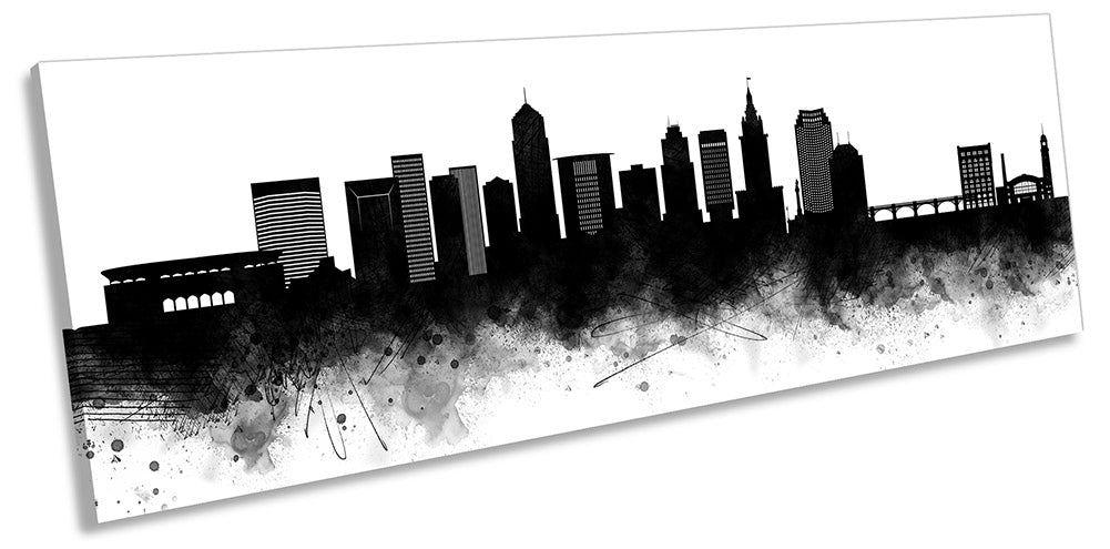 Cleveland Abstract City Skyline Black