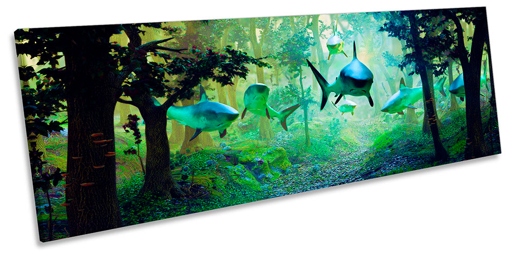 Sharks Forest Surrealism Green