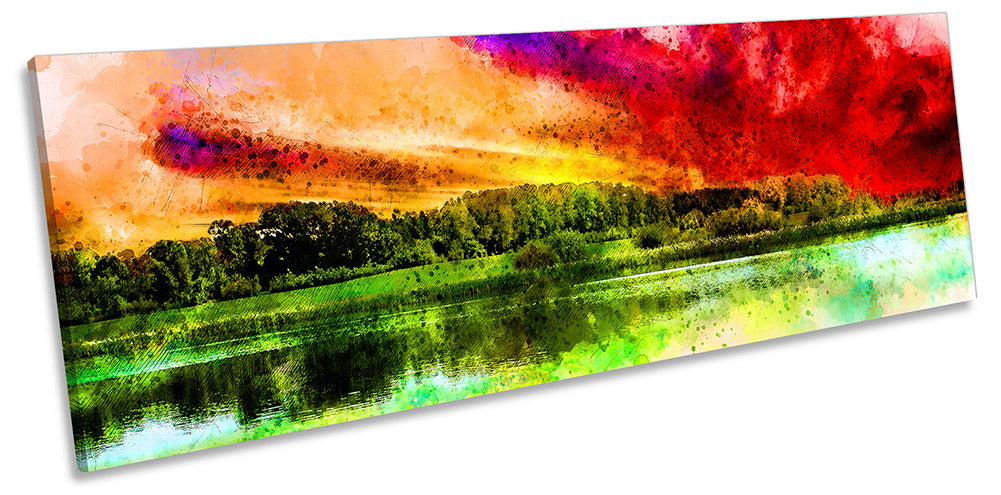 Modern Abstract Sunset Scene Multi-Coloured