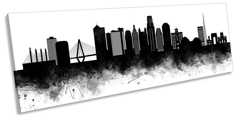 Kansas City Abstract Skyline Black