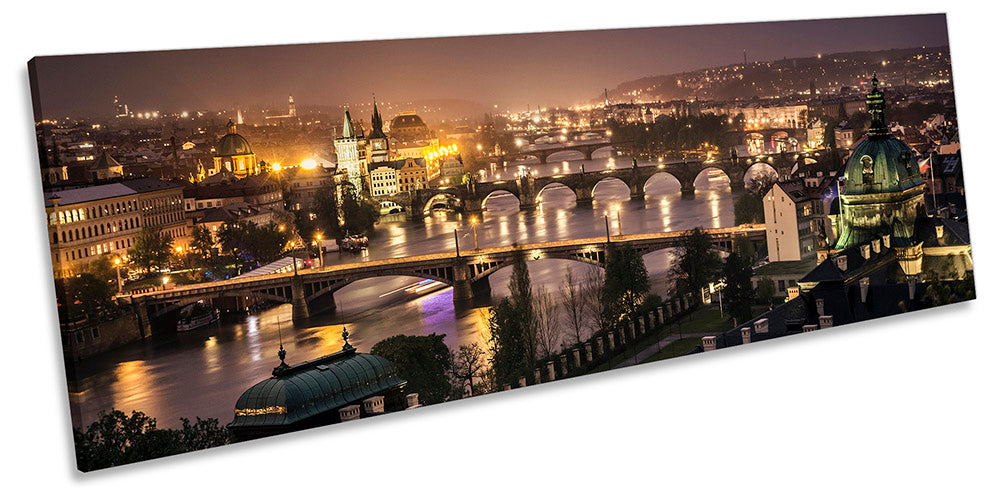 Prague Night Skyline