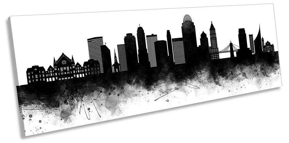 Cincinnati Abstract City Skyline Black