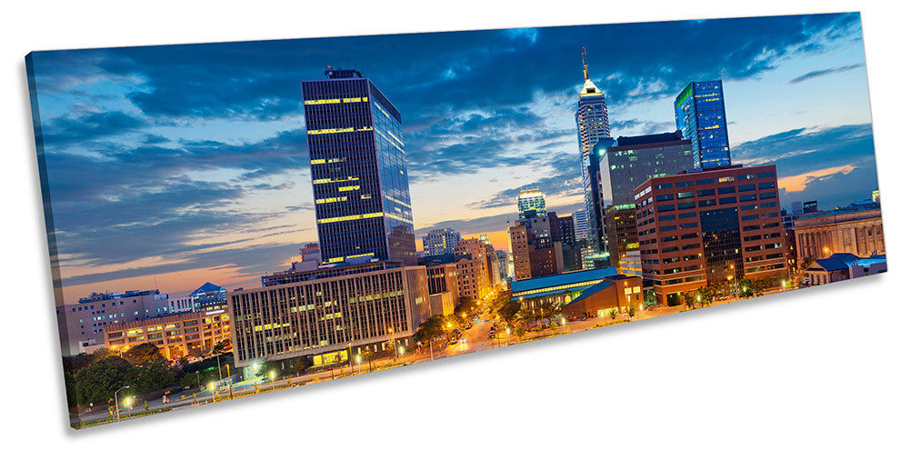 Indianapolis City Skyline Blue