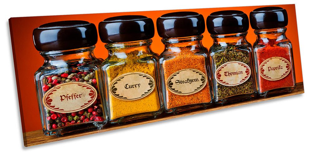 Kitchen Spices Bottles Orange