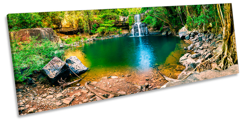 Forest Waterfall Lagoon Green