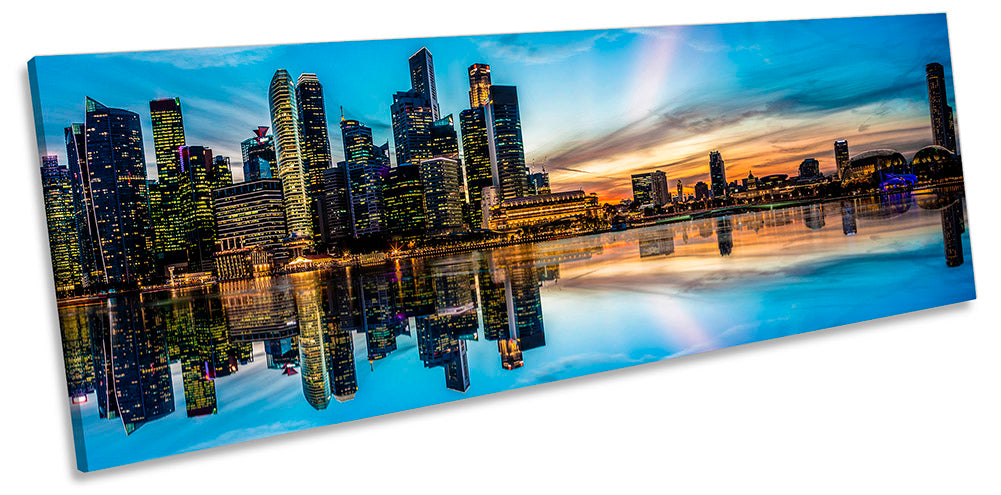 Singapore City Skyline Blue