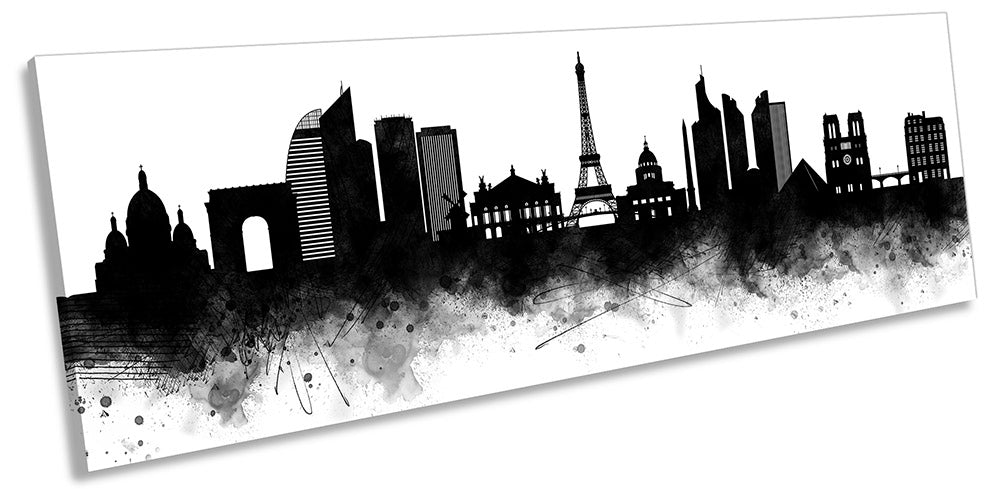 Paris Abstract City Skyline Black