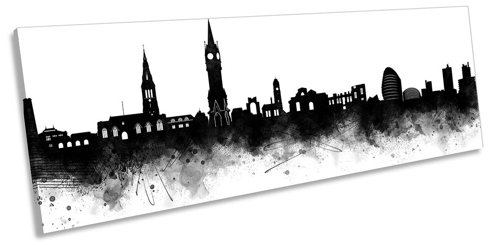 Leicester Abstract City Skyline Black