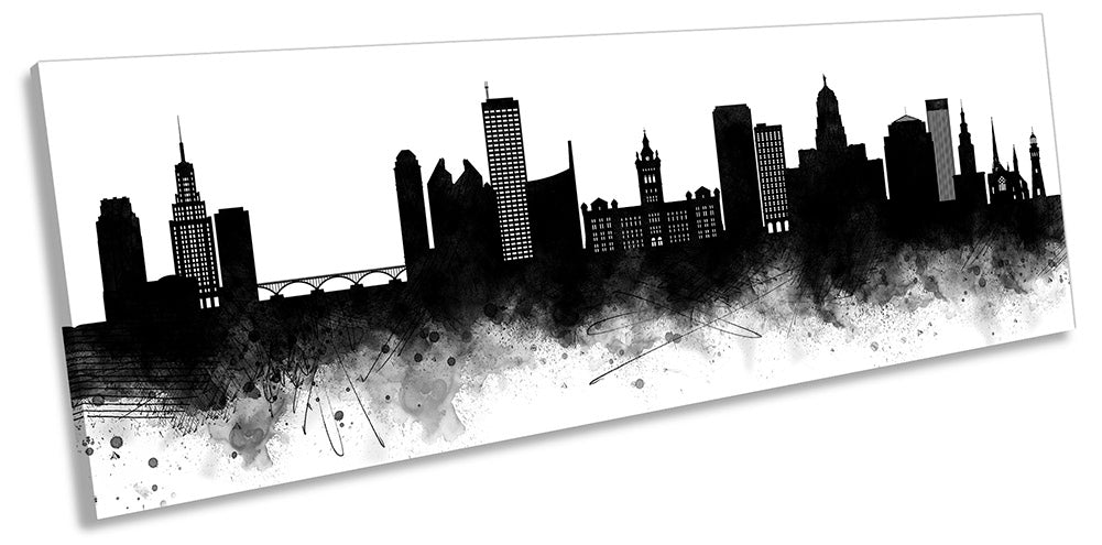 Buffalo Abstract City Skyline Black