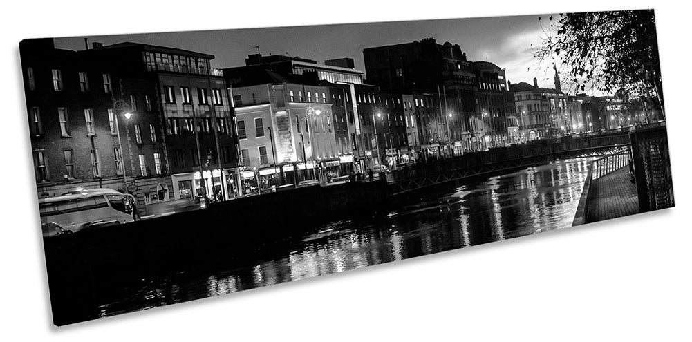 Dublin Liffey River City Black & White